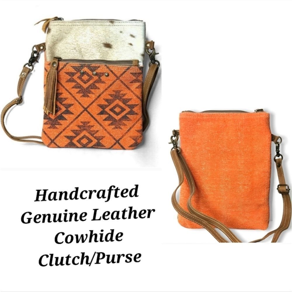 Handcrafted Genuine Leather Cowhide Crossbody/shoulder Bag NWT